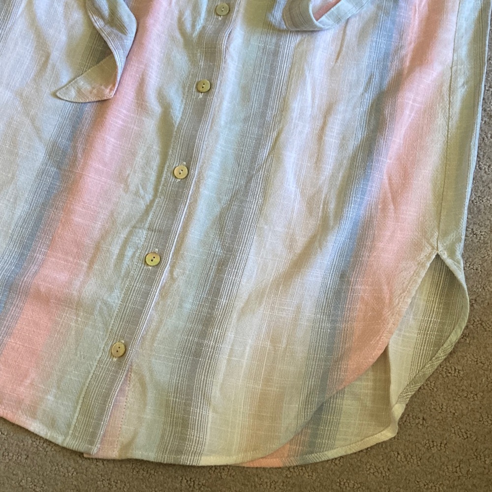 CLOTH & STONE curved hem belted pastel midi skirt, XS. - Picture 4 of 10